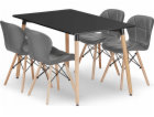 Leobert Sada obdélníkového stolu ADRIA 120x80 černý + 4 ž...