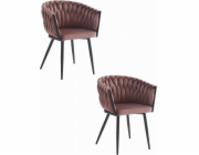 Leobert Židle ORION - tmavě růžový samet / černé nohy x 2