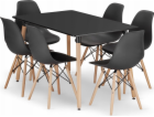 Leobert Sada obdélníkového stolu ADRIA 120x80 černý + 6 ž...
