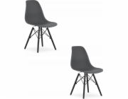 Leobert Židle OSAKA tmavě šedá / černé nohy x 2