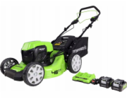 Greenworks Akumulátorová sekačka na trávu 2x24V s pohonem 46 cm, dvojitá nabíječka G24X2LM46SPK4X + 2 baterie 4Ah
