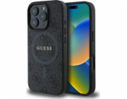 Guess Guess GUHMP16XG4GFRK pevný kryt pro iPhone 16 Pro Max 6.9 černý/černý 4G kroužek klasické logo MagSafe