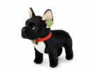 Rappa Plyšový francouzský buldoček černý s obojkem stojíc...