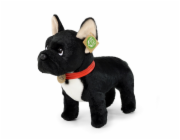 Rappa Plyšový francouzský buldoček černý s obojkem stojící 30 cm ECO-FRIENDLY