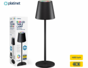 Platinet Stolní lampa STOLNÍ RESTAURAČNÍ LAMPA PLATINET BAROVE LAMPA VODĚODOLNÁ REGULACE IP44 DOBÍJECÍ RGB ČERNÁ