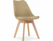 Leobert Židle MARK - tmavě béžová / přírodní nohy x 1