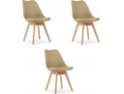 Leobert Židle MARK - tmavě béžová / přírodní nohy x 3