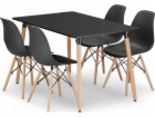Leobert Sada obdélníkového stolu ADRIA 120x80 černý + 4 ž...