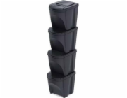 Prosperplast KEDEN Odpadkový koš SORTIBOX 25L SET 4 - ANTRACIT ECO WOOD