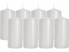 Bispol Válcová svíčka BISPOL 20H 10CM SW50/100 BÍLÁ 8ks.