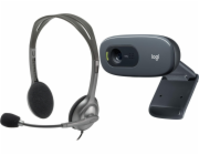 Logitech H111 (981-000593) + C270 (960-001063) sluchátka