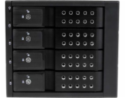 StarTech.com 4-Bay Mobile Rack Backplane - Trayless Hot Swap Mobile Rack Backplane for 3.5in SAS II/SATA III - 6 Gbps HDD (HSB4SATSASBA) - Skladovací mobilní rack - 2.5" - černá