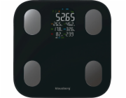 KOUPELNOVÁ VÁHA S MĚŘENÍM TUKU A SLOŽENÍ TĚLA, SMART, BT, KLAUSBERG KB-7854 ČERNÁ