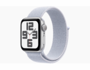 Apple Watch SE GPS 44mm Silver Aluminium Case with Blue Cloud Sport Loop