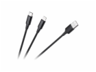 Kabel CABLETECH KPO3944 USB - USB-C/Lightning 1m Black