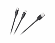 Kabel CABLETECH KPO3944 USB - USB-C/Lightning 1m Black