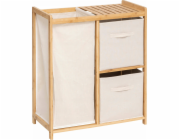 Bambusová police s košem a nádobami na prádlo TIDY BOX, 66 x 33,3 x 78,5 cm