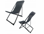 PLATINETOVÉ KEMPINGOVÉ LŮŽKO 52X77X90 cm ČERNÁ 46138