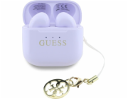 Klasická levandulová sluchátka s logem a šarmem GRP Guess Glossy Effect