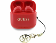 Sluchátka GRP Guess Glossy Effect s klasickým logem a šarmem červené barvy