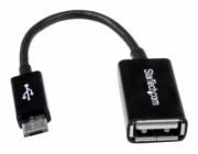 StarTech.com 5in Micro USB to USB OTG Host Adapter - Micro USB Male to USB A Female On-The-GO Host Cable Adapter (UUSBOTG) - USB adaptér - USB (F) do Micro USB typ B (M) - USB 2.0 OTG - 12.7 cm - čern