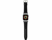 Karl Lagerfeld řemínek KLAWLSAKLHPK Apple Watch 42/44/45/49mm černý řemínek Saffiano Monogram