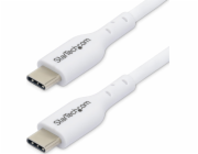 StarTech.com 3m White USB-C Charging Cable, USB C Cable, 60W 3A PD - USB kabel - USB-C (M) do USB-C (M) - USB 2.0 - 5 / 9 / 12 / 15 / 20 V - 3 A - 3 m - neobsahuje halogen, pasivní, USB Power Delivery