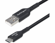 StarTech.com 2m (6.6ft) USB-A to USB-C Charging Cable, Charger Cord, M/M - USB kabel - USB (M) do USB-C (M) - USB 2.0 - 3 A - 2 m - neobsahuje halogen, pasivní, nabíjení a synchronizace, USB Fast Char