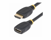 Startech 18in HDMI 2.0 Extension Cable, 4K 60Hz, M/F - High Speed - prodlužovací kabel HDMI - HDMI s piny (male) do HDMI se zdířkami (female) - 50 cm - odstíněný - černá - pasivní, podpora 4K60Hz