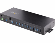StarTech.com 16-Port Industrial USB 5Gbps Hub with Power Adapter, Metal Enclosure, Mountable, ESD Protection, Terminal Block Power, USB Charging, Dual-Host Switch - TAA - Rozbočovač - 16 x USB 3.2 Gen