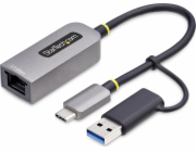 StarTech.com 2.5GbE USB-C to Ethernet Adapter with USB-A Converter - Síťový adaptér - USB-C 3.2 Gen 1 / Thunderbolt 3 - 10M/100M/1G/2.5 Gigabit Ethernet - šedá space gray