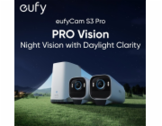 Venkovní kamera se solárním nabíjením Anker eufy S3 Pro (sada 2ks+jednotka HomeBase 3), 4K bílá