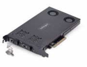 StarTech.com Dual-Bay M.2 NVMe SSD Removable Mobile Rack for PCIe x8 Slot - Adaptér rozhraní - M.2 - M.2 NVMe Card / PCIe (NVMe) - PCIe 4.0 x8 - černá