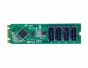 Startech 4-Port M.2 to SATA Adapter Card, M.2 PCIe 3.0 to SATA HDD/SSD Expansion Card, ASM1064 Chipset, M.2 NVMe to 4x HDD/SSD for Windows/macOS/Linux - Adaptér rozhraní - SATA - M.2 Card - zelená
