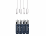 MediaRange nabíjecí USB-C Li-Ion baterie Micro AAA, 1,5V, 500 mAh, 4ks