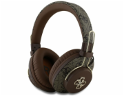 Hnědá sluchátka na uši Guess Bluetooth ENC Metal 4G Logo