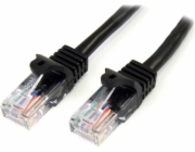 StarTech.com 3m Black Cat5e / Cat 5 Snagless Patch Cable - Patch kabel - RJ-45 (M) do RJ-45 (M) - 3 m - UTP - CAT 5e - provedení bez hrbolků - černá