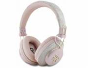 Guess Sluchátka Bluetooth ENC Metal 4G Logo růžová