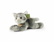Rappa Plyšová kočka šedá ležící 30 cm ECO-FRIENDLY