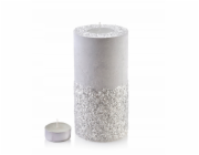 Lumarko SVÍČKA LATERNA VÁLEC 120X240 DIAMOND BÍLÝ PORCELÁN