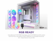 NZXT skříň H9 Flow ARGB+ dvoukomorová ATX / 6xRGB 140 mm / 1x 120mm fan / prosklená / controller / bílá