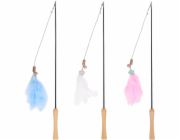 Flamingo Krupta Škádlítko pro kočky s pírky teleskopické