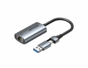 Adaptér Vention USB-A + USB-C do Gigabit Ethernet 0,15 m