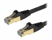 StarTech.com 7.5m CAT6A Ethernet Cable, 10 Gigabit Shielded Snagless RJ45 100W PoE Patch Cord, CAT 6A 10GbE STP Network Cable w/Strain Relief, Black, Fluke Tested/UL Certified Wiring/TIA - Category 6A