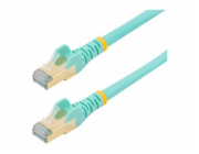 Startech 7.5m CAT6A Ethernet Cable, 10 Gigabit Shielded Snagless RJ45 100W PoE Patch Cord, CAT 6A 10GbE STP Network Cable w/Strain Relief, Aqua, UL Certified Wiring/TIA - Category 6A - 26AWG (6ASPAT75