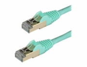 StarTech.com 2m CAT6A Ethernet Cable, 10 Gigabit Shielded Snagless RJ45 100W PoE Patch Cord, CAT 6A 10GbE STP Network Cable w/Strain Relief, Aqua, Fluke Tested/UL Certified Wiring/TIA - Category 6A - 