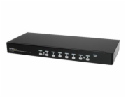Startech 8 Port 1U Rackmount USB KVM Switch Kit with OSD and Cables - Rack mount KVM - VGA KVM Switch - 8 Port KVM Switch (SV831DUSBUK) - Přepínač KVM - 8 x KVM port(s) - 1 místní uživatel - Lze monto