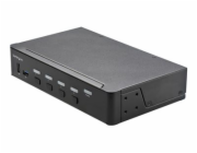 StarTech.com 4 Port HDMI KVM Switch, Single Monitor 4K 60Hz Ultra HD HDR, Desktop HDMI 2.0 KVM Switch with 2 Port USB 3.0 Hub (5Gbps) & 4x USB 2.0 HID Ports, Audio, Hotkey Switching, TAA - KVM with Fa