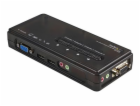 StarTech.com 4 Port Black USB KVM Switch Kit with Cables ...