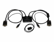 Startech 2 Port USB VGA Cable KVM Switch - USB Powered with Remote Switch - KVM with VGA - Dual Port VGA KVM Switch (SV211USB) - Přepínač KVM - 2 x KVM port(s) - 1 místní uživatel - desktop